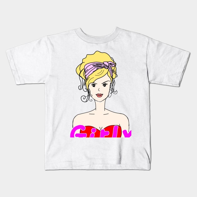 Girly Kids T-Shirt by Grafititee